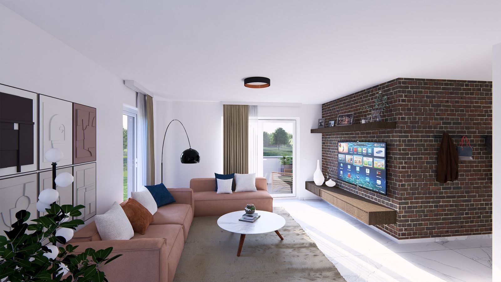 Ansicht Wohnzimmer Wohneinheit 3